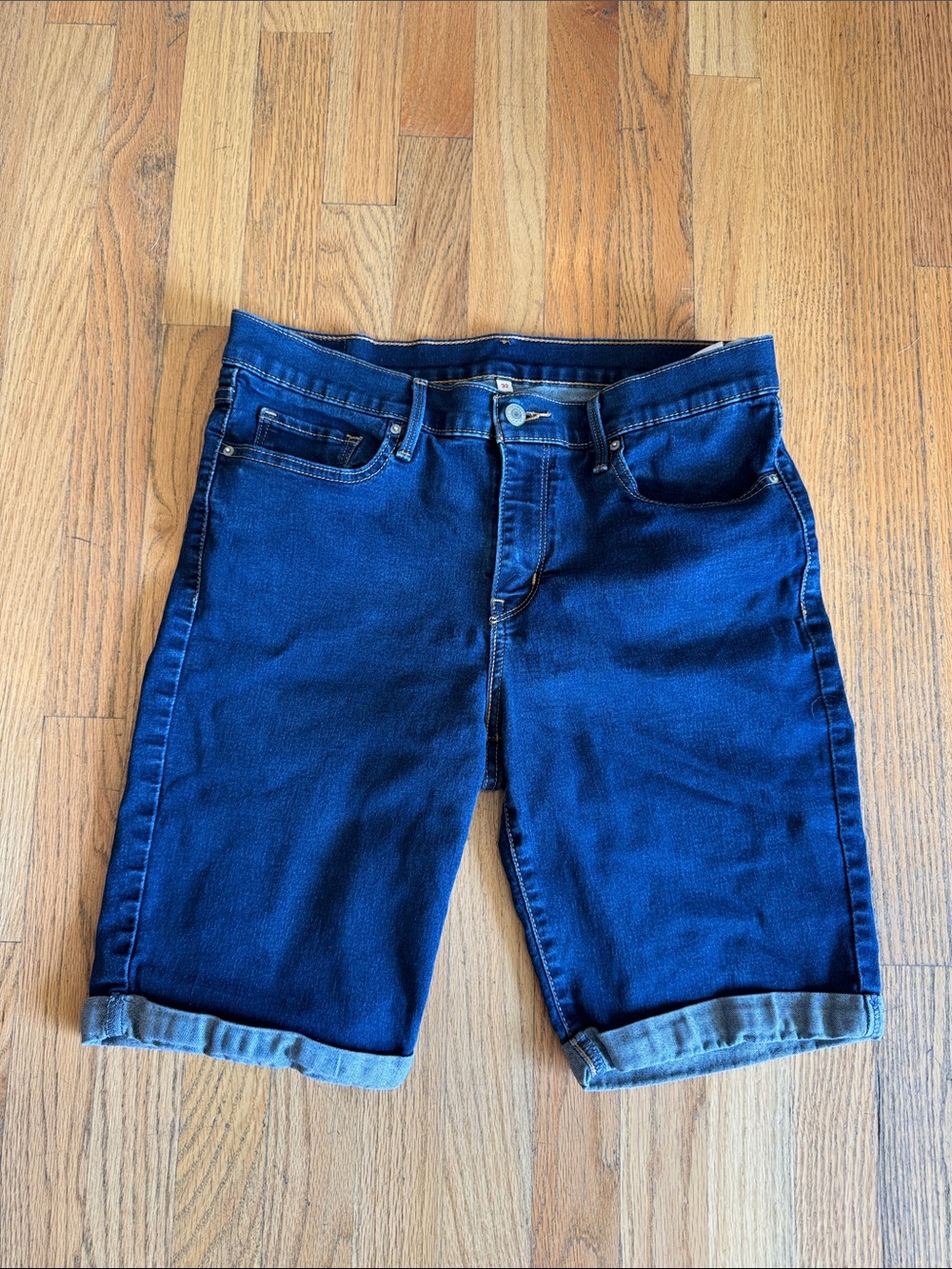 Levi's Dark Blue Rolled-Cuff Women's Jean Shorts